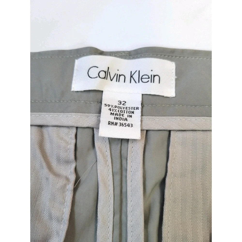 Calvin Klein Mens Chino Shorts Pockets Comfort Casual Gray Sz 32